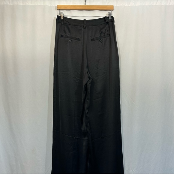 NWT Madewell The Harlow Wide Leg High Rise Satin Pants in Black - Picture 9 of 15